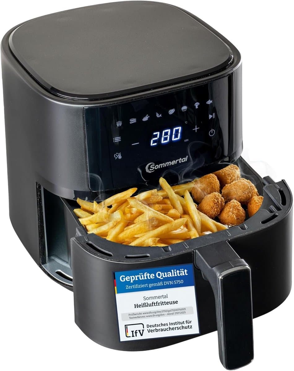 Airfryer XL 4.0L met Touchscreen - 8 Programma's - 1500W - Gezond Frituren & Energiebesparend — afbeelding 1
