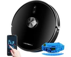LIECTROUX X6 – Robotstofzuiger met Dweilfunctie – 6500Pa Sterke Zuigkracht – LDS LiDAR Navigatie & Uitgebreide Mapping – 2-in-1 Stof- en Waterreservoir – Virtuele Muren – Geschikt voor Tapijt & Dierenharen – App & Spraakbesturing