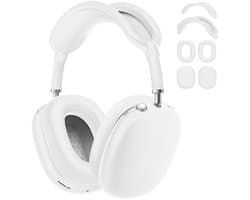 Shieldcase Beschermset geschikt voor Apple Airpods Max 1/2 - Siliconen covers / bescherming - 4 delige set - Hoofdband cover - Oorkap Beschermers & Reishoes - 4 in 1 set - Wit