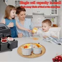 2-Pack Siliconen Eiervormen - 3 Cups Airfryer Eier Moulds met 135 ml - Anti-aanbak, Herbruikbaar en Vaatwasser Veilig - Grijs — thumbnail 3