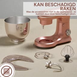 Keukenmachine - Keukenrobot met Mengkom 5L - keukenmixer 1500W - 10 Snelheden + Pulse - RVS Mengkom - Royal Swiss® — thumbnail 5