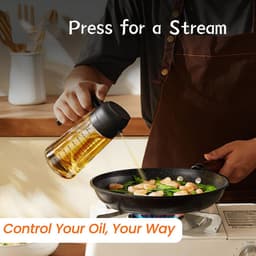 Oliefles - Inclusief Kook Ebook - Olijfolie Fles Verstuiver voor Keuken - Glazen olijfoliespuitfles - Glazen spuitfles - Multifunctioneel voor koken - 470ml - Zwart - Geschikt voor keukengadgets en airfryer-accessoires — thumbnail 3