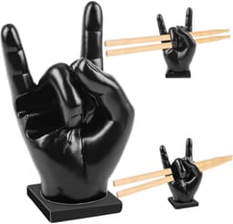GELLDG Drumaccessoires - Drumstokhouders - Handbediende drumstokhouders - Displayhouders voor drumaccessoires - Drumstokhouders van hars - Leuke en creatieve drumstokhouders - Geschikt als decoratie en cadeau voor drummers - Zwart - 2 items — thumbnail 1