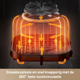 SNJY® Airfryer XXL - Airfryer Dubbel - Heteluchtfriteuse - Airfryer Dubbele Mand - 6L - 50 ℃-230 ℃ - Zwart — thumbnail 5