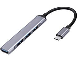 USB-C Hub 4-in-1 USB 3.0 – Tot 5 Gbps – Aluminium – Compacte USB-C Adapter voor Laptop & MacBook