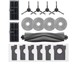 17 Stuks Accessories Kit geschikt voor Dreame L10s Pro Ultra Heat/L10s Ultra/Mova E30 Ultra/X30 ultra Robotstofzuiger - Stofzuiger onderdeel - 1 Hoofdborstel, 2 HEPA-Filters, 4 Zijborstels, 4 Dweildoeken, 6 Stofzakken