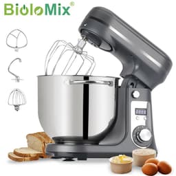 Aafinity Keukenmachine - Keukenmixer - Keukenmachine mixer - Zwart - 1200W - Stille motor - 6L RVS Kom - Met verschillende opzetstukken — thumbnail 1