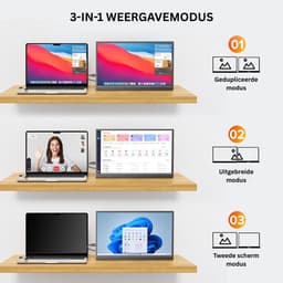 White-Label® Portable Monitor - Draagbare Scherm - Gaming - Full HD - Zwart — thumbnail 3