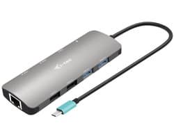 i-Tec - USB-C Metal Nano 2x Display Docking Station - Power Delivery 100 W