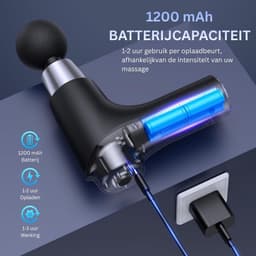 White-Label® Massage Gun Professioneel - Massage Apparaat - Theragun - Zwart — thumbnail 3