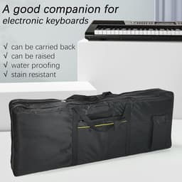Keyboardtas - Toetsenbord Gig Bag - 76 Toetsen Instrument Keyboard Bag - 420D Oxford - Universele Keyboard Tas - Toetsenbord tassen Case - Perfect voor Het Vervoer Van Toetsenborden, Muziekaccessoires en Meer - Zwart — thumbnail 3