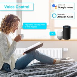 SALCAR Slim WiFi Radiatorthermostaat - Compatibel met Amazon Alexa & Google Assistant - Programmeerbaar - Geen Gateway Nodig - Slimme Verwarmingsthermostaat via Tuya Smart — thumbnail 4