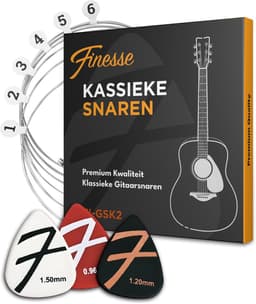 Finesse Gitaarsnaren Akoestische Gitaar - Klassiek - met Plectrums - .010 tot 0.46 - Gitaar Snaren — thumbnail 1