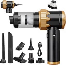 Stofzuiger - Kruimelzuiger - Handstofzuiger - Draadloze Handstofzuiger Auto - Handstofzuiger Oplaadbaar - Krachtige 22000 Pa - Lichtgewicht Mini - Voor Auto, Huis En Keuken - Zwart — thumbnail 1