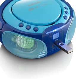 Lenco SCD-650BU - Draagbare cd speler en kinderradio met karaokemicrofoon, USB, FM-radio en disco lichteffecten - Blauw — thumbnail 4