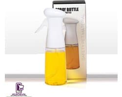 JS2DEAL Olijfolie Sprayer - 210ML - hervulbare olie sprayer verstuiver- gezonder koken - perfect voor airfryer, salades en grillen - Wit