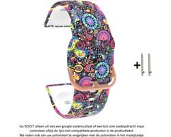 Siliconen Horlogebandje - Geschikt Voor Smartwatches - 22 mm - Trippy Kwallenprint/Multikleur - Wearablebandje