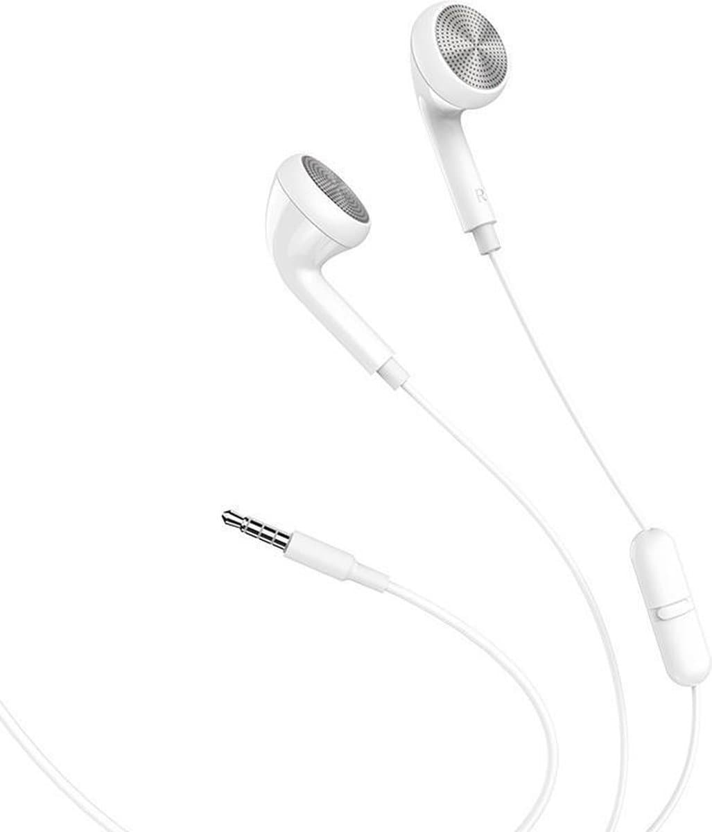 Universele Oordopjes met microfoon - 3,5mm jack - Wit — afbeelding 1
