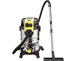 PARKSIDE® Premium Nat-/droogzuiger - Krachtige multifunctionele stofzuiger - 30L - Extra stil -  Voor Buiten als binnen - 1500 W  - RVS tank - Nat en droog - Ingebouwde contactdoos