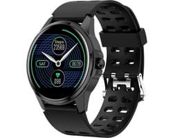 Belesy® MERCURY - Smartwatch Dames - Smartwatch Heren - Horloge - 1.22 inch - Kleurenscherm - Stappenteller - Bloeddruk - Hartslag - Touch Screen – Siliconen - Zwart - Moederdag