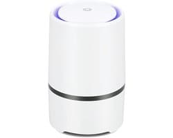 longziming - Luchtreiniger - Air Purifier - Koolstoffilter - 1 stuk - HEPA-filter - Stil (≤28 dB) - Nachtlampje - 8 uur timer - USB - Voor slaapkamer, kantoor en babykamer - 12,5x12,5x20 cm