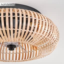 Plafondventilator met Verlichting Zwart Bamboe 50cm - Inclusief Afstandsbediening — thumbnail 1
