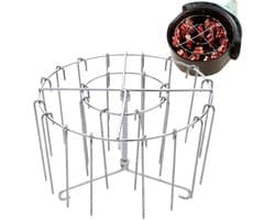 Airfryer Hangspies Rek - Airfryer rooster - Spiesenrek - Brochettehouder - BBQ Accessoire - Air Fryer Koken Accessoires - Airfryer accessoires - Met 24 Spiesen