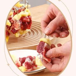Airfryer Hangspies Rek - Airfryer rooster - Spiesenrek - Brochettehouder - BBQ Accessoire - Air Fryer Koken Accessoires - Airfryer accessoires - Met 24 Spiesen — thumbnail 2