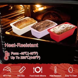 Vierdelige cakevormenset, kleine siliconen bakvormpjes, geschikt voor cakes, sandwiches, financiers, accessoires voor de airfryer, bakgerei. — thumbnail 2