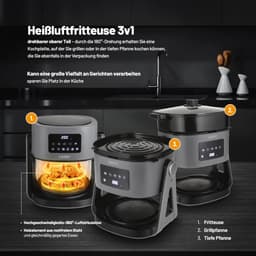 Heteluchtfriteuse 3-in-1 met Glazen Mand en Grillfunctie — thumbnail 4