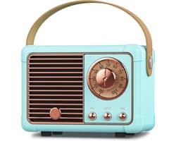 TENZHVXI - Retro Bluetooth-luidspreker - Vintage Radio Bluetooth-luidspreker - 3W Krachtig Geluid/FM-Radio 87–108 MHz - Blue