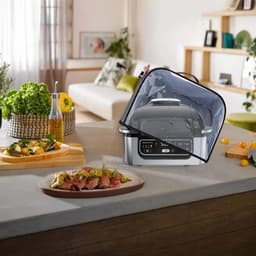 Airfryer accessoires - Stofhoes Geschikt voor Ninja Foodi Grill AG301 AG302 AG400 Airfryer - Waterdichte - transparante stofhoes met opbergvakken - 34*35.5*25cm - Broodroosterhoes - duurzaam - Oxford-stof - voor huishoudelijk gebruik — thumbnail 2