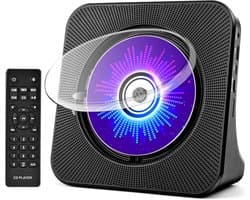 TENZHVXI - Cd-speler - Draagbare Cd-speler Met Bluetooth - Verticale Desktopontwerp/Lcd-scherm/HiFi-luidsprekers - 1 Stuk - Zwart