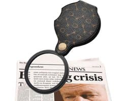 Opvouwbare Mini Vergrootglas met LED Licht en Beschermhoes 15x Vergroting