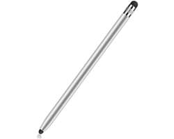 SBG Universele Stylus Pen Met Twee Zachte Punten | Comfortabel Balontwerp | Handig voor Onderweg | Zilver