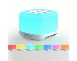 40 rustgevende geluidseffecten, oplaadbaar, draagbaar slaaphulpmiddel met nachtlampje in 7 kleuren en draadloze luidspreker