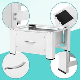 Wasmachine Basisframe met Uittrekbare Lade – Wit, Draagbaar tot 150 kg, 63 x 54 x 32 cm — thumbnail 5