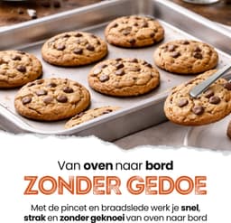 Braadslede met Afkoelrooster 304 RVS 31,8 x 24,8 x 3 cm + Zilveren Keukenpincet 30,5 cm – Oven, BBQ & Airfryer Set — thumbnail 6