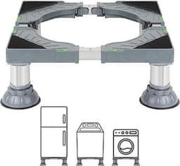 GELLDG Onderstel voor Wasmachine - Verhoging voor Wasdroger, Mini Koelkast en Witgoed - Universeel Instelbaar met Stevige Antislip Stalen Voetjes - Geschikt voor Alle Grote Huishoudapparaten - Metaal - Zonder Specificaties — thumbnail 1