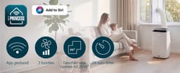 Princess Mobiele Airco - 9000 BTU - Smart - 3-in-1 - Airconditioner - Ventilator - Luchtontvochtiger - App Bedienbaar - WiFi - Afstandsbediening - Touchscreen - Incl. Raamdichting Kit - 358909 — thumbnail 13
