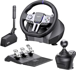 PXN V9 Gen 2 Racestuur + HB S - Hydraulische Handrem - Complete Sim Racing Set met Pedalen, Shifter & Handrem - 270/900° - PS4, Xbox, PC - Zwart — thumbnail 1