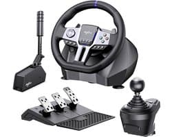 PXN V9 Gen 2 Racestuur + HB S - Hydraulische Handrem - Complete Sim Racing Set met Pedalen, Shifter & Handrem - 270/900° - PS4, Xbox, PC - Zwart