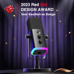 FIFINE AM8 - Complete set - Met XLR Kabel - USB / XLR Studio Microfoon - Geschikt voor PC/PS4/PS5 - RGB - Podcast - Gaming - Streaming - Zwart — thumbnail 5