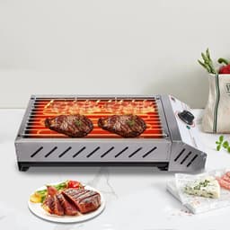 LeeuwenChoice® Elektrische BBQ - RVS Camping Grill - Outdoor BBQ Brander — thumbnail 5