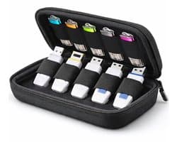 Sounix Case Geschikt Voor USB-sticks - Opbergdoos voor 20 stuks USB-geheugen - Externe Harde Schijf Case - Geheugenkaarten Case - Zwart