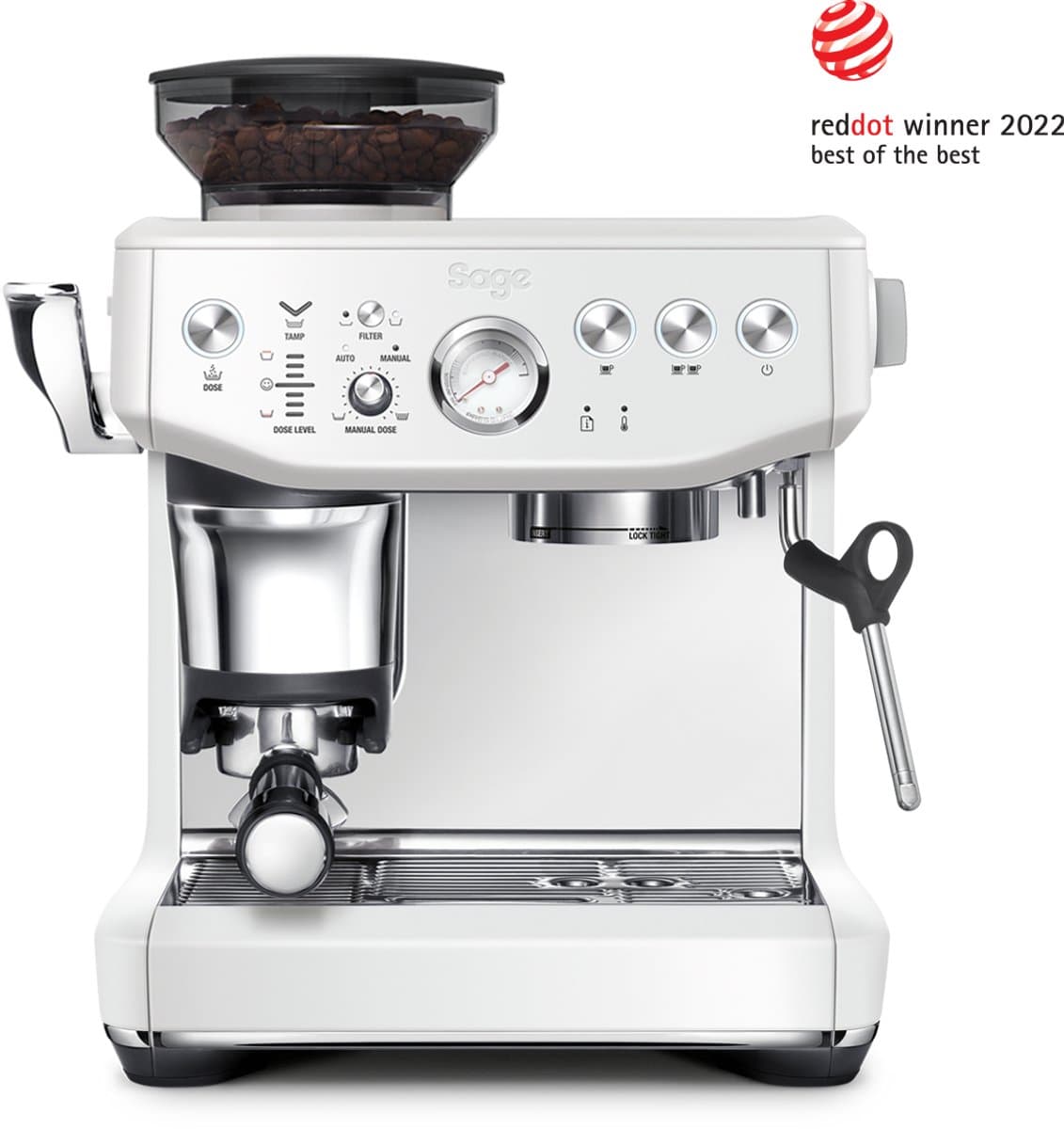 Sage the Barista Impress Sea Salt SES876SST - White Pistonmachine — afbeelding 1