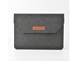 Vilten laptophoes van 12/13 inch met meerdere compartimenten, ultradunne beschermhoes voor tablet en laptop (zwart, 13 inch)