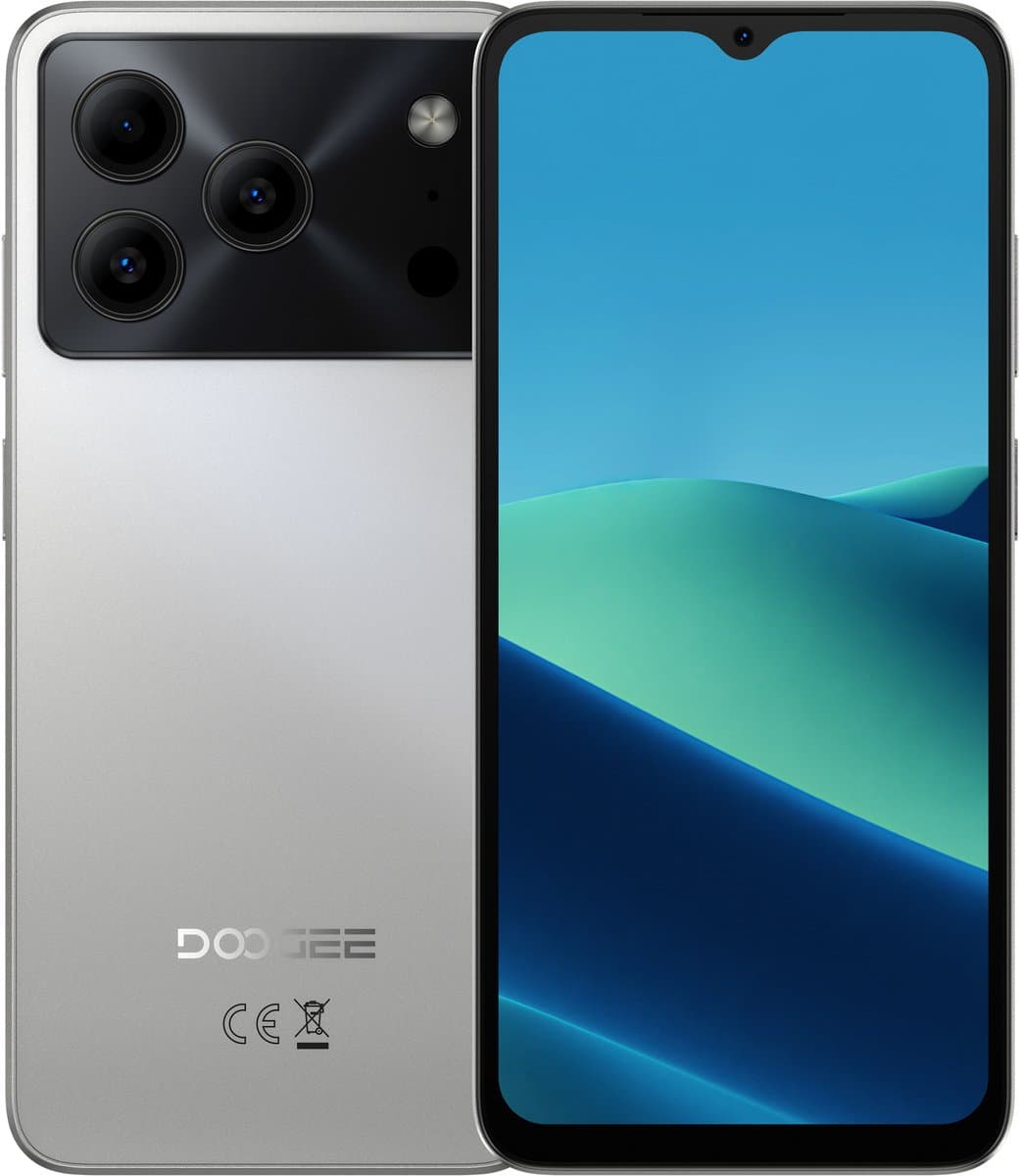 DOOGEE Note 56 Smartphone - 24 GB RAM + 64GB ROM - 6,56 inch 90Hz - 4G Dual SIM - 6150mAh - GPS - Anroid16 - GPS - Zilver — afbeelding 1