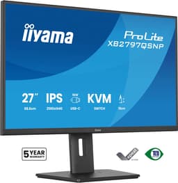iiyama ProLite XB2797QSNP-B1 - 27 inch - QHD - IPS - USB-Hub (4x) - Verstelbaar - USB-C Dock - 96w power delivery — thumbnail 1