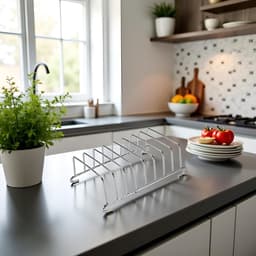 Toastrek - broodrek - roestvrij staal - rechthoekig accessoire voor airfryer - bakgereedschap — thumbnail 5